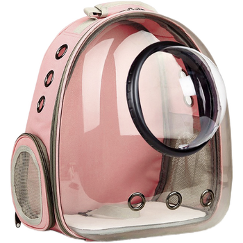 Рюкзак для переноски животных с иллюминатором CosmoPet CP-101 для кошек и собак Clear Peach