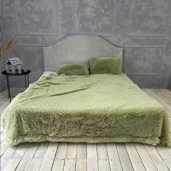 Плед Євро Colorful Home "Травка" 220 х 240 см (40521) Оливковий