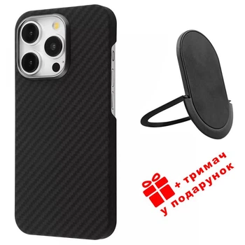 Чехол карбоновый с магнитом Proove Carbon Slim with Magnetic Ring iPhone 16 Pro Max Black