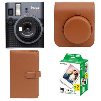 Комплект Камера для миттєвого друку Fujifilm Instax Mini 41 + Фотопапір на 20 фото (2 картриджі х 10 знімків) + Коричневий фотоальбом на 108 фото + Коричневий чохол