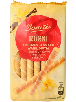 Трубочки вафельные Bonitki с ванильным кремом Rurki Wanilia 280 г