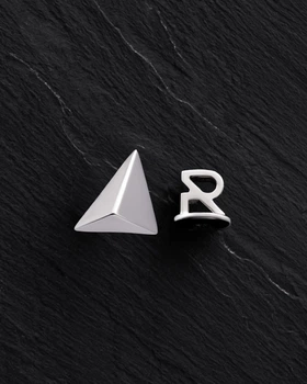 Моносерьга PYRAMID (белое золото) Reytel 1195309