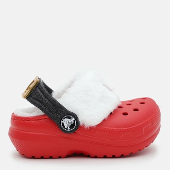 Дитячі крокси-сабо утеплені для дівчинки Crocs Classic Lined Santa Clog T 210932-6WE 20-21 (C5) Червоні (196265894048)