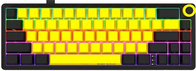 Клавіатура бездротова Lorgar RGB USB/Wireless Yellow (LRG-KBP70MW-YL-US)