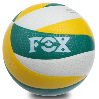 Мяч волейбольный клееный PU FOX SD-V8005_Желтый-белый-зеленый