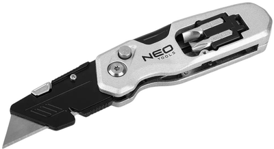 Ніж з трапецієподібним лезом NEO Tools складний 1+3 леза, 2 біти 63-705 (5907558472295)