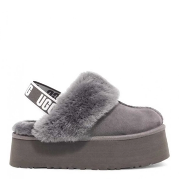 Жіночі уггі Сандалі Платформа Сірі Замша UGG Funkette Slippers Platform Grey (40, сірий)