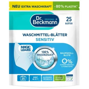 Салфетки для стирки Dr. Beckmann Magic Leaves Sensitiv, 25 шт