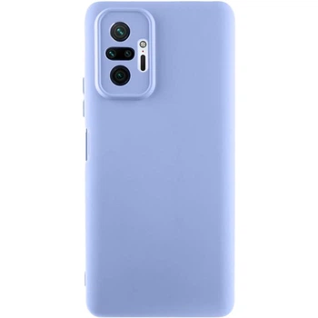 Противоударный Чехол TPU GETMAN Liquid Silk Full Camera для Xiaomi Redmi Note 10 Pro / 10 Pro Max Сиреневый / Light purple