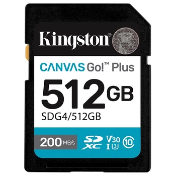 Карта пам'яті Kingston SD 512GB C10 UHS-I U3 V30 R200/W160MB/s