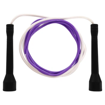 Скакалка з PVC джгутом (l-2,8м, d-4,8мм, Фіолетовий-білий) (FI-8634_Фіолетовий-білий)