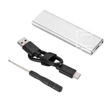 Внешний карман Ewell для M2 NGFF, B key, Type-C, Silver (EW783)