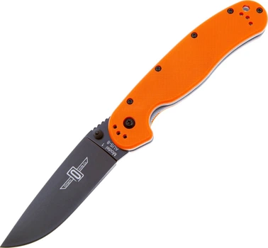 Нож Ontario Knife RAT I Black Blade Linerlock Orange (14780018)