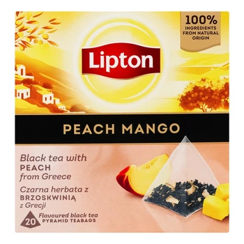 Чай Lipton Peach mango черный ароматизированный 1.8 г. х 20 пак. (5063270110942)