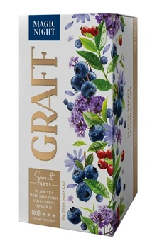 Чай Graff Magic night з ароматом чорниці та вербени 1.5г. х 20 шт. (4820279612508)