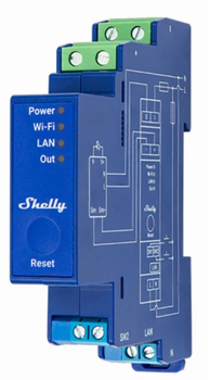 Регулятор світла Shelly Relais "Pro Dimmer 0 / 1-10V PM" WLAN LAN BT Messfunktion DIN-Rail (3800235268209)