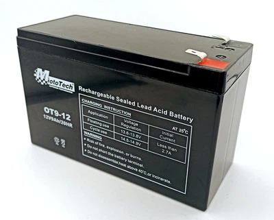 Акумулятор MotoTech OT9-12 12V 9Ah для дитячого електромобіля, електрооприскувача, сигналізації