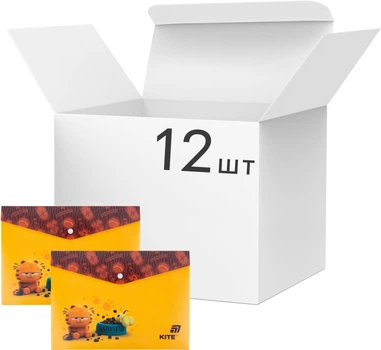 Набір папок на кнопці Kite Garfield А4 12 шт (GF25-244-1)