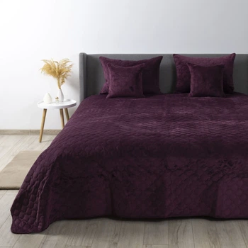 Покривало ТЕП "VELOUR" Бордо/Ромб круглий, 150x210