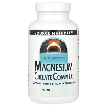 Магній хелат Source Naturals Magnesium Chelate Complex, 100 mg, 100 Tablets