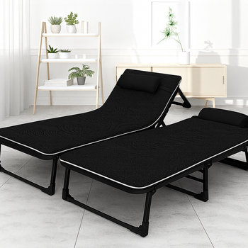 Раскладная кровать с Mesh-матрасом и подушкой LEOBRO до 150 кг Black (LB-FB-A2-BLK)
