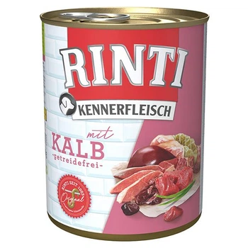 Беззерновий вологий корм Rinti Kennerfleisch mit Kalb Рінті повнораціонний для собак, Телятина 800 г (91080)
