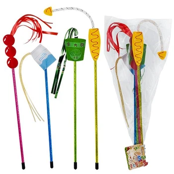 Игрушка-удочка для котов CattyMan Cat Wand Toy набор 4 шт.: фрукты, молочный пакет, лапша, хот-дог