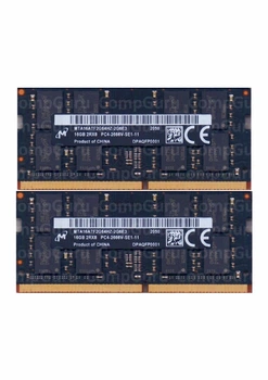 Оперативная память для ноутбука Micron Black Series DDR4 32GB (2x16GB) 2666MHz SO-DIMM 2Rx8 PC4-2666V (MTA16ATF2G64HZ-2G6E3)