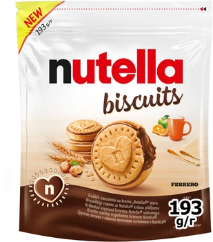 Печенье Nutella Buscuits с начинкой из ореховой пасты и какао 193 г (8000500390306)