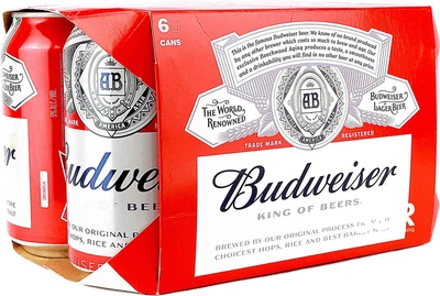 Упаковка пива Budweiser світле фільтроване 5% 0.5 л х 6 шт (5014379022148)