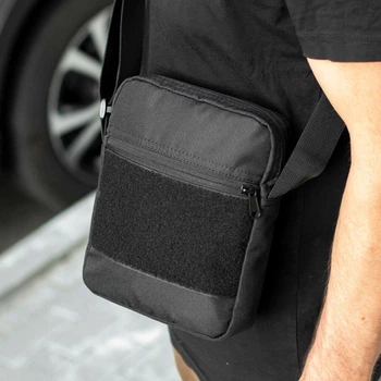 Барсетка Fatum Patch чорна, тканинна з Velcro, чоловіча