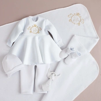 Полный набор на крестины с крыжмой для девочки теплый 62 см белый KD24KR7-SontceAngel-20 Ladan