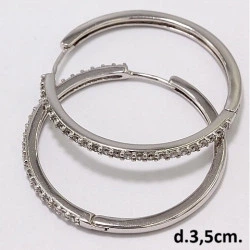 Сережки- кольца Xuping медицинское золото Ксюпинг 3.5х3.5см Серебристый 6645