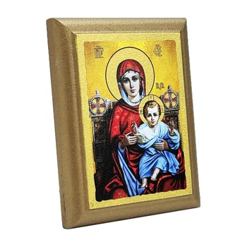 Икона "Святая Богородица на троне" 9х12см