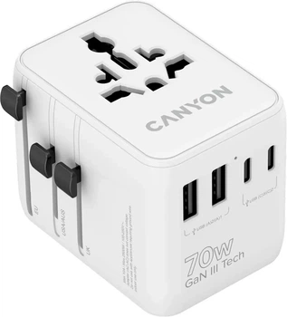 Ładowarka sieciowa Canyon OnTour 70 Travel Adapter EU/UK/US/AUS 70W White (CNS-TA70W1006W)