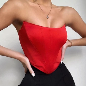 Женский корсетный топ корсет бюстье топ-корсет Honey Fashion Accessories M/L красный (10-122)