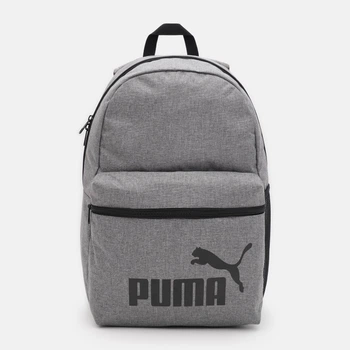 Рюкзак спортивный тканевый 22 л вмещает формат А4 Puma Phase Essentials Backpack III 09117601 Medium Gray Heather (4067984174383)