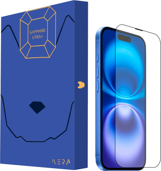 Захисне скло iLera Premium Sapphire Ultra + Corning Glass для Apple iPhone 16 Plus Black (iLPrSapUl16PL)