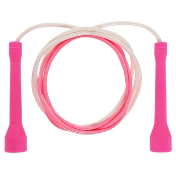 Скакалка з PVC джгутом (l-2,8м, d-4,8мм, Рожевий-білий) (FI-8634_Рожевий-білий)