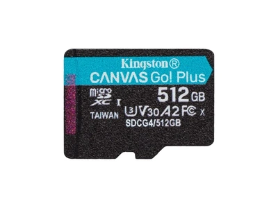 Карта пам'яті Kingston MicroSDXC 512GB Canvas Go Plus Gen4 200MB/s A2 U3 V30 (SDCG4/512GBSP)