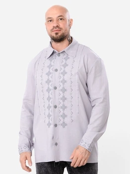 Рубашка-вышиванка мужская с узором Носи своє 8451-070-22 48 Дымчатая (p-17827-210143)