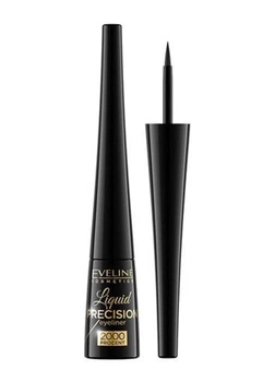 Водостійка підводка для очей eveline cosmetics liquid precision eyeliner чорна матова (4ml) (5901761910797)