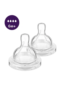 Соска силиконовая Philips AVENT Анти-Коллик быстрый поток от 6 мес 2 шт SCY764/02 (8710103996781)