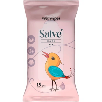 Салфетки влажные Salve детские розовые 15 шт (5853954200485)