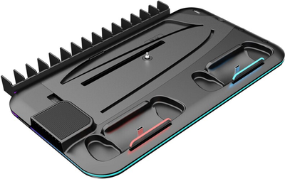Stojak do PS5 Canyon CS-51 RGB Slim/DE z chłodzeniem i ładowaniem padów Black (CND-CSPS5B-1)