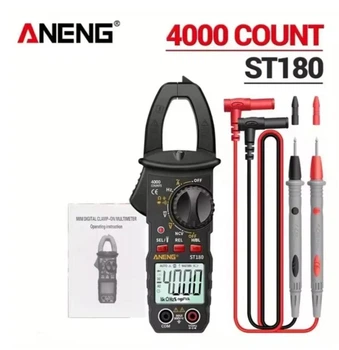 Цифровые токоизмерительные клещи ANENG ST180 мультиметр, AC/DC амперметр с дисплеем