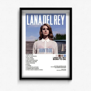 Постер в рамке с альбомом lana del rey born to die А4