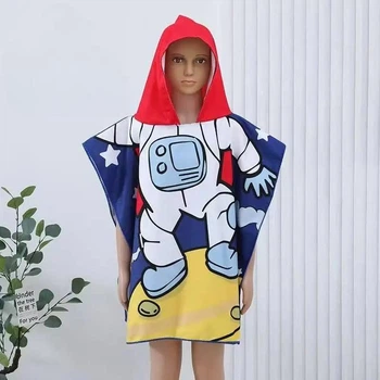 Домашнее детское пончо 60х120 Космос (П4К-al-poncho25-006)