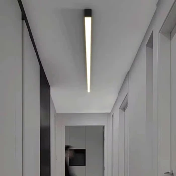 Мінімалістичний лінійний стельовий світильник чорного кольору Lumo black L (SDLC-00244)