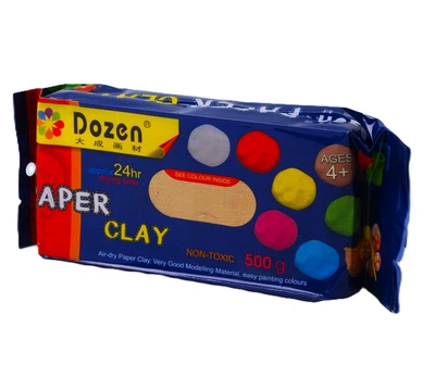 Маса для ліплення (глина) Dozen, не вимагає запікання, жовта, 500г, DSCN0671